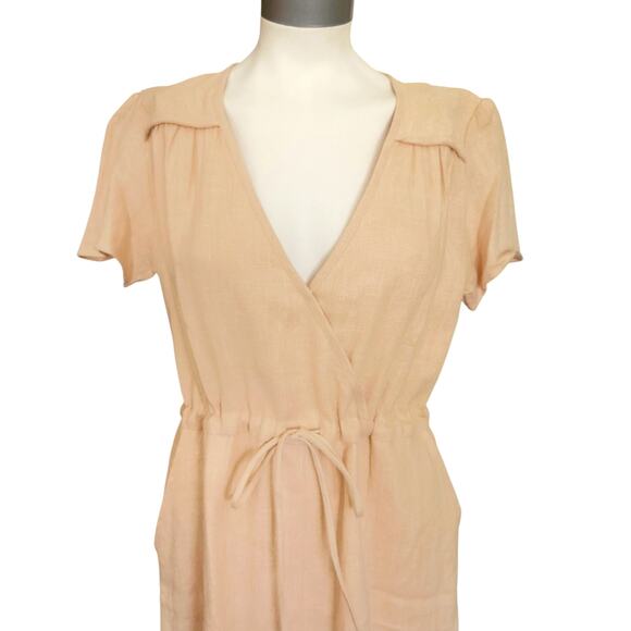 CHRISTY DAWN The Dawn Jumper wide leg jumpsuit in corn husk linen Size L NEW - Picture 4 of 10
